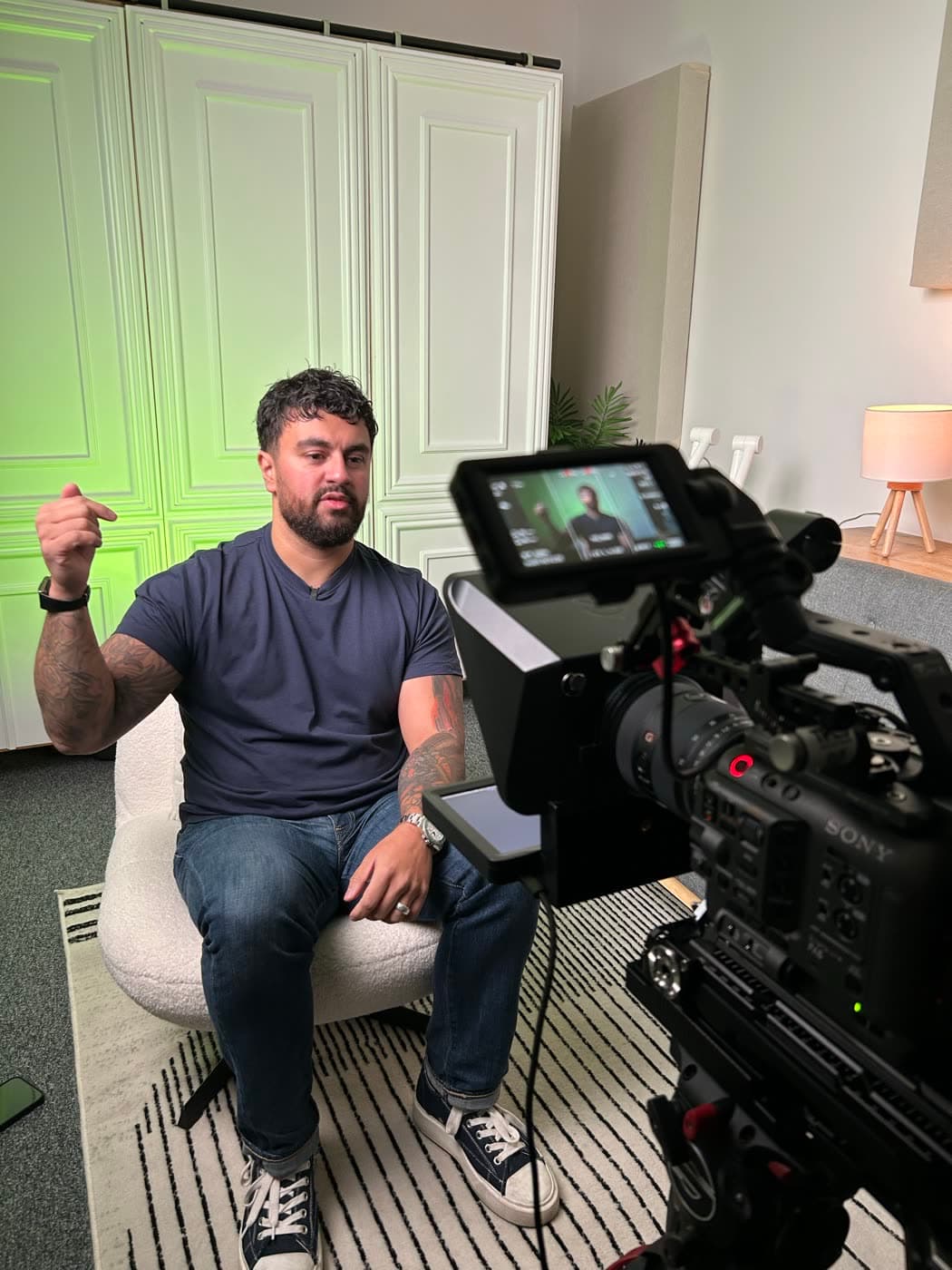 Filming in the a content space. studio